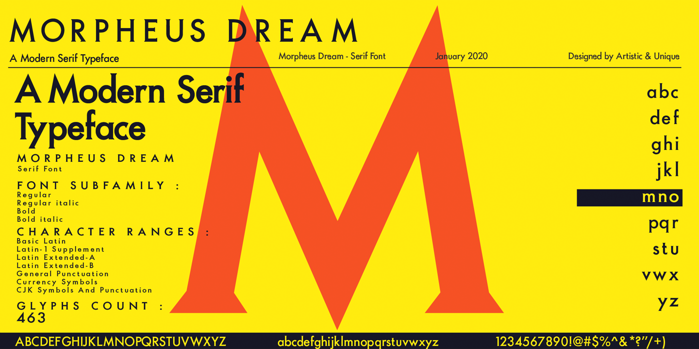 Przykład czcionki Morpheus Dream Medium Italic